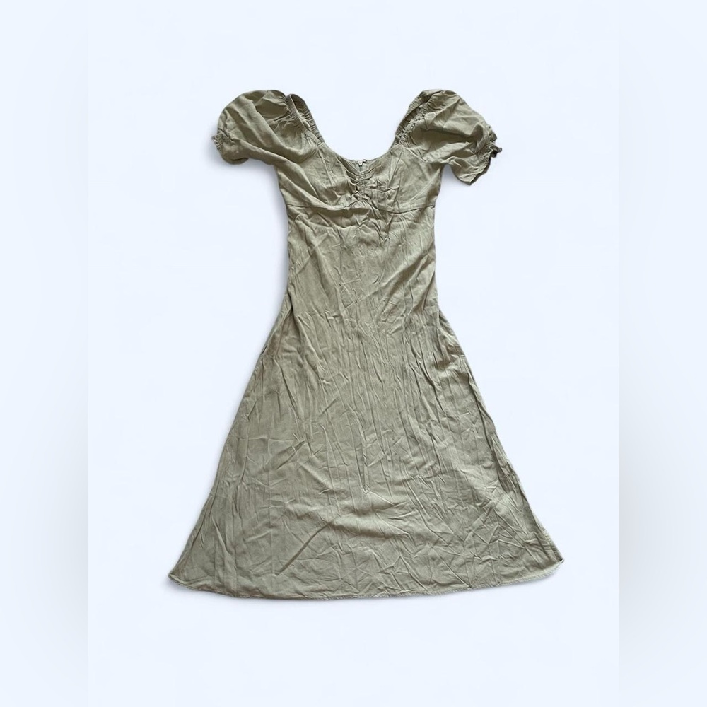 Madewell Sweetheart Puff-Sleeve‎ Midi Dress size XS